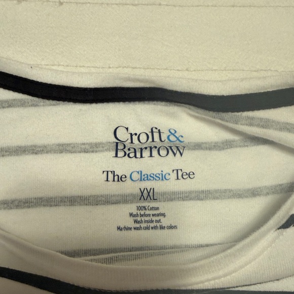 Croft & Barrow Black and White Striped Short Sleeve Tee - Picture 3 of 5